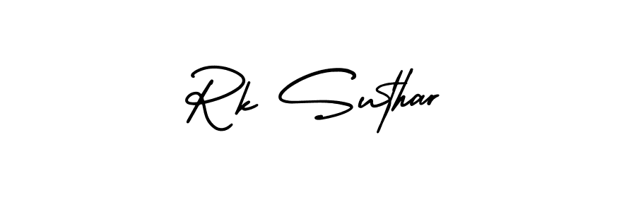 How to Draw Rk Suthar signature style? AmerikaSignatureDemo-Regular is a latest design signature styles for name Rk Suthar. Rk Suthar signature style 3 images and pictures png