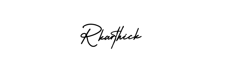 Use a signature maker to create a handwritten signature online. With this signature software, you can design (AmerikaSignatureDemo-Regular) your own signature for name Rkarthick. Rkarthick signature style 3 images and pictures png
