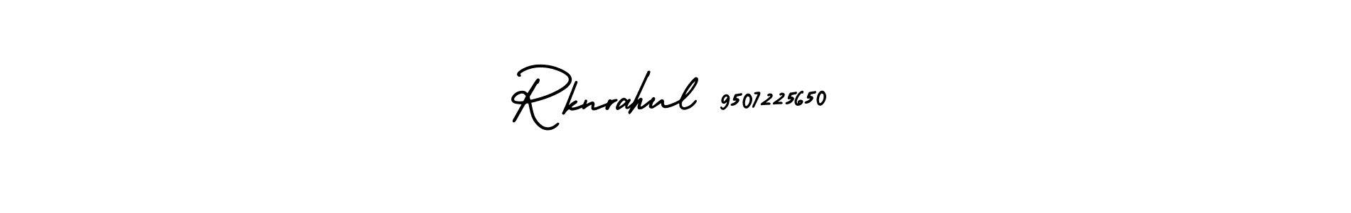 The best way (AmerikaSignatureDemo-Regular) to make a short signature is to pick only two or three words in your name. The name Rknrahul 9507225650 include a total of six letters. For converting this name. Rknrahul 9507225650 signature style 3 images and pictures png