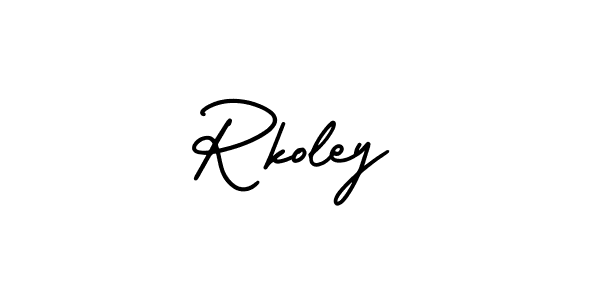 How to make Rkoley signature? AmerikaSignatureDemo-Regular is a professional autograph style. Create handwritten signature for Rkoley name. Rkoley signature style 3 images and pictures png