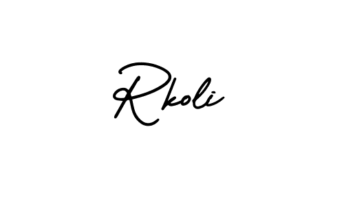 Design your own signature with our free online signature maker. With this signature software, you can create a handwritten (AmerikaSignatureDemo-Regular) signature for name Rkoli. Rkoli signature style 3 images and pictures png