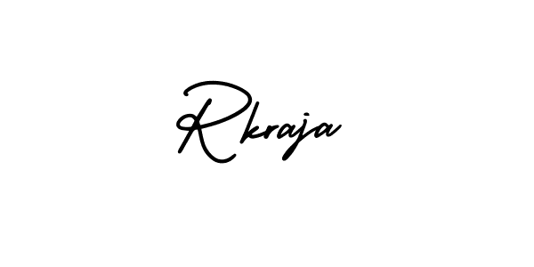 if you are searching for the best signature style for your name Rkraja. so please give up your signature search. here we have designed multiple signature styles  using AmerikaSignatureDemo-Regular. Rkraja signature style 3 images and pictures png