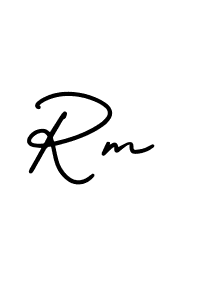 Make a beautiful signature design for name Rm. With this signature (AmerikaSignatureDemo-Regular) style, you can create a handwritten signature for free. Rm signature style 3 images and pictures png