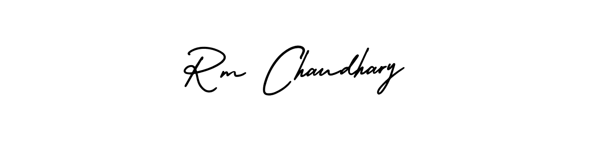 The best way (AmerikaSignatureDemo-Regular) to make a short signature is to pick only two or three words in your name. The name Rm Chaudhary include a total of six letters. For converting this name. Rm Chaudhary signature style 3 images and pictures png