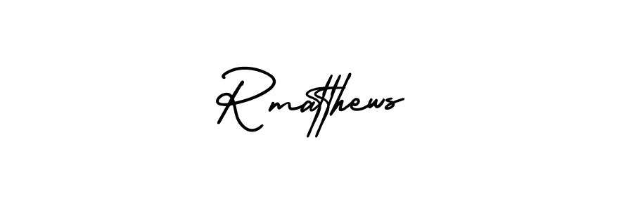 The best way (AmerikaSignatureDemo-Regular) to make a short signature is to pick only two or three words in your name. The name Rmatthews include a total of six letters. For converting this name. Rmatthews signature style 3 images and pictures png