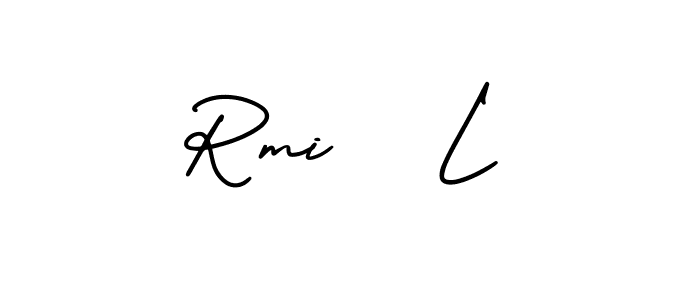 The best way (AmerikaSignatureDemo-Regular) to make a short signature is to pick only two or three words in your name. The name Rmi   L include a total of six letters. For converting this name. Rmi   L signature style 3 images and pictures png