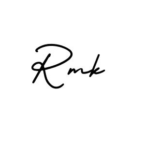 The best way (AmerikaSignatureDemo-Regular) to make a short signature is to pick only two or three words in your name. The name Rmk include a total of six letters. For converting this name. Rmk signature style 3 images and pictures png