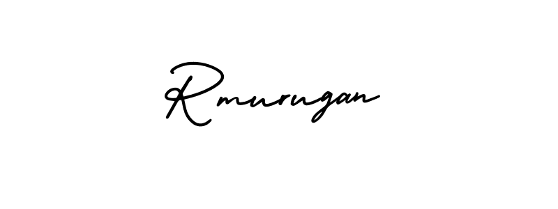 You should practise on your own different ways (AmerikaSignatureDemo-Regular) to write your name (Rmurugan) in signature. don't let someone else do it for you. Rmurugan signature style 3 images and pictures png