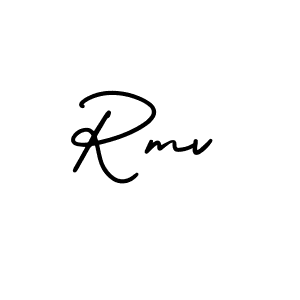 Use a signature maker to create a handwritten signature online. With this signature software, you can design (AmerikaSignatureDemo-Regular) your own signature for name Rmv. Rmv signature style 3 images and pictures png