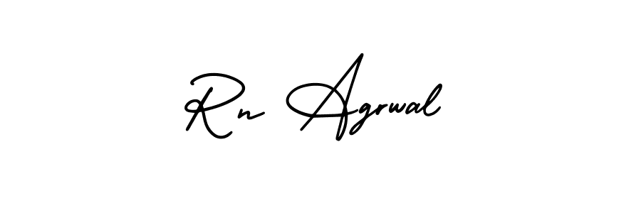 The best way (AmerikaSignatureDemo-Regular) to make a short signature is to pick only two or three words in your name. The name Rn Agrwal include a total of six letters. For converting this name. Rn Agrwal signature style 3 images and pictures png