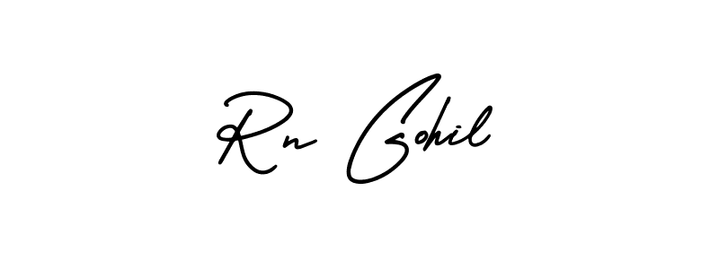 Similarly AmerikaSignatureDemo-Regular is the best handwritten signature design. Signature creator online .You can use it as an online autograph creator for name Rn Gohil. Rn Gohil signature style 3 images and pictures png