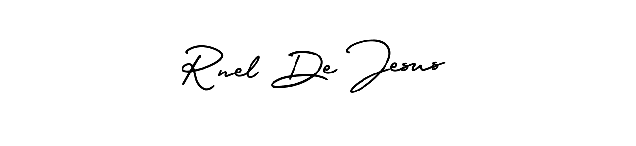 How to make Rnel De Jesus name signature. Use AmerikaSignatureDemo-Regular style for creating short signs online. This is the latest handwritten sign. Rnel De Jesus signature style 3 images and pictures png