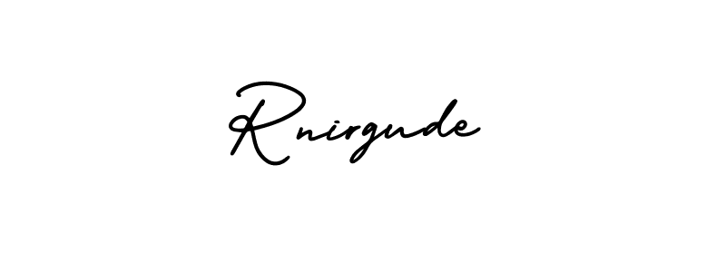 How to make Rnirgude name signature. Use AmerikaSignatureDemo-Regular style for creating short signs online. This is the latest handwritten sign. Rnirgude signature style 3 images and pictures png