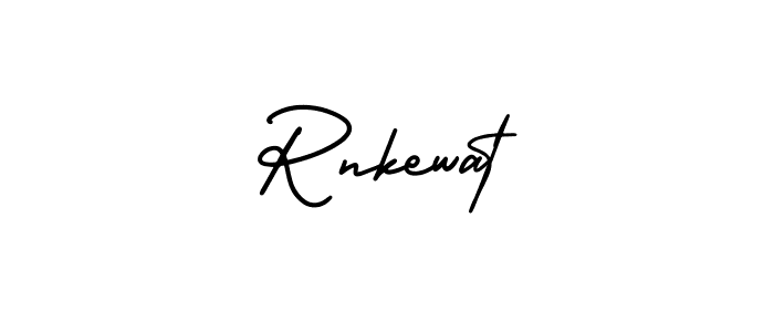 The best way (AmerikaSignatureDemo-Regular) to make a short signature is to pick only two or three words in your name. The name Rnkewat include a total of six letters. For converting this name. Rnkewat signature style 3 images and pictures png