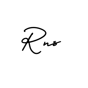 if you are searching for the best signature style for your name Rns. so please give up your signature search. here we have designed multiple signature styles  using AmerikaSignatureDemo-Regular. Rns signature style 3 images and pictures png