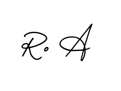 The best way (AmerikaSignatureDemo-Regular) to make a short signature is to pick only two or three words in your name. The name Ro A include a total of six letters. For converting this name. Ro A signature style 3 images and pictures png