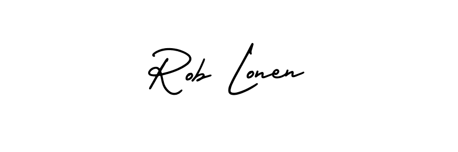 Rob Lonen stylish signature style. Best Handwritten Sign (AmerikaSignatureDemo-Regular) for my name. Handwritten Signature Collection Ideas for my name Rob Lonen. Rob Lonen signature style 3 images and pictures png