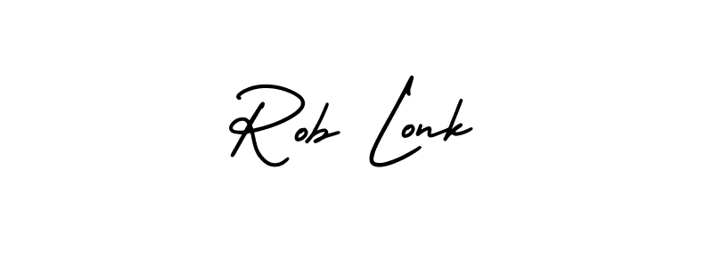 Make a beautiful signature design for name Rob Lonk. With this signature (AmerikaSignatureDemo-Regular) style, you can create a handwritten signature for free. Rob Lonk signature style 3 images and pictures png