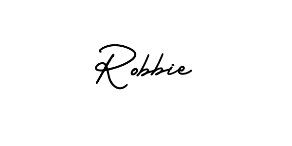 Use a signature maker to create a handwritten signature online. With this signature software, you can design (AmerikaSignatureDemo-Regular) your own signature for name Robbie. Robbie signature style 3 images and pictures png