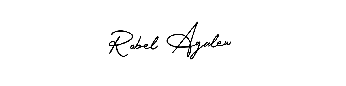 How to make Robel Ayalew signature? AmerikaSignatureDemo-Regular is a professional autograph style. Create handwritten signature for Robel Ayalew name. Robel Ayalew signature style 3 images and pictures png