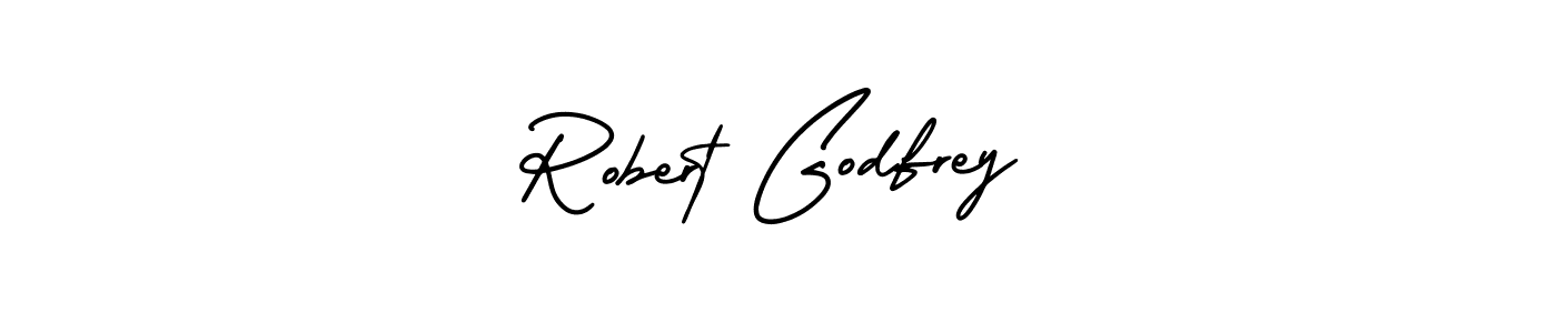 You should practise on your own different ways (AmerikaSignatureDemo-Regular) to write your name (Robert Godfrey) in signature. don't let someone else do it for you. Robert Godfrey signature style 3 images and pictures png