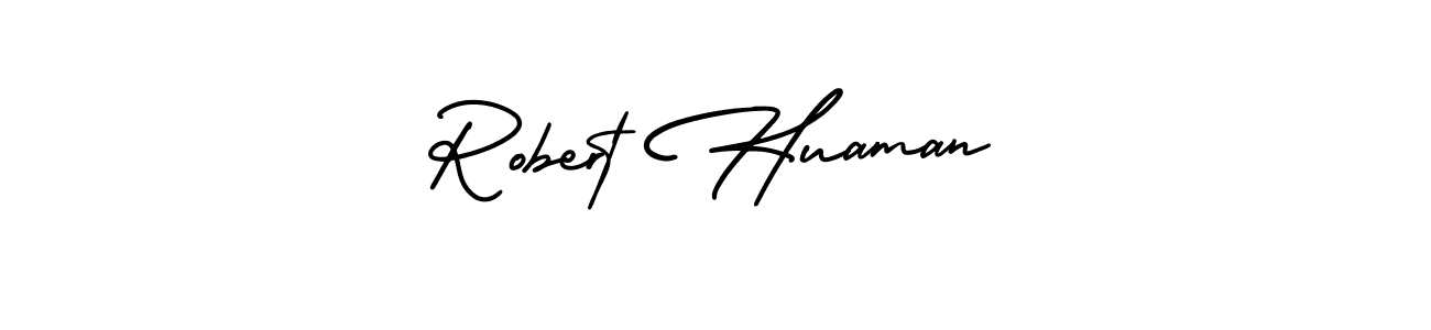 You should practise on your own different ways (AmerikaSignatureDemo-Regular) to write your name (Robert Huaman) in signature. don't let someone else do it for you. Robert Huaman signature style 3 images and pictures png