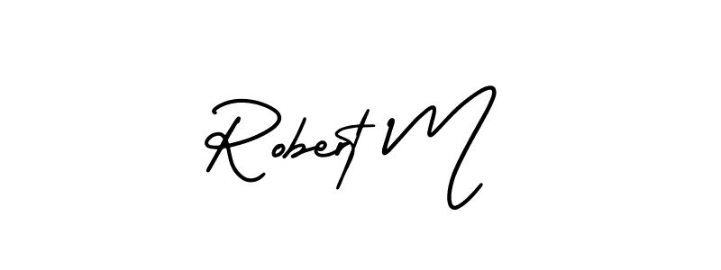 It looks lik you need a new signature style for name Robert M. Design unique handwritten (AmerikaSignatureDemo-Regular) signature with our free signature maker in just a few clicks. Robert M signature style 3 images and pictures png