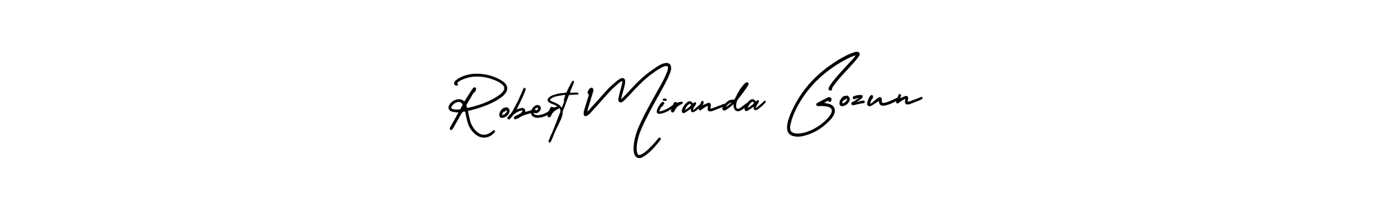 Robert Miranda Gozun stylish signature style. Best Handwritten Sign (AmerikaSignatureDemo-Regular) for my name. Handwritten Signature Collection Ideas for my name Robert Miranda Gozun. Robert Miranda Gozun signature style 3 images and pictures png