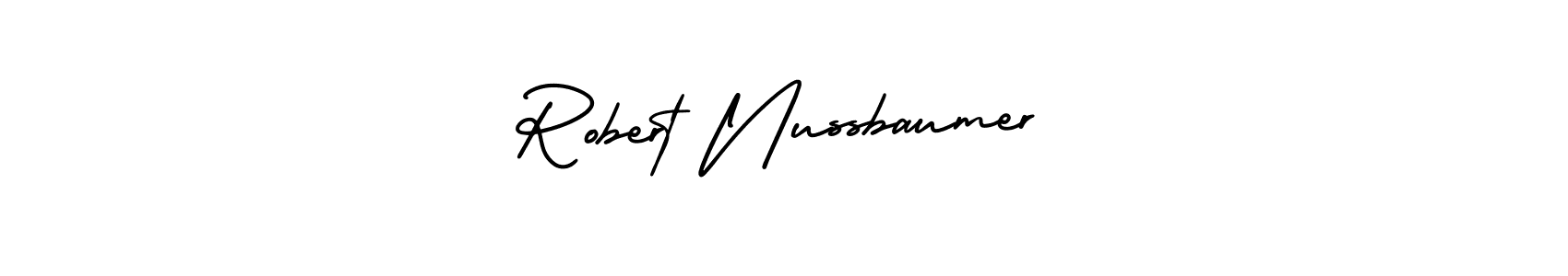 You should practise on your own different ways (AmerikaSignatureDemo-Regular) to write your name (Robert Nussbaumer) in signature. don't let someone else do it for you. Robert Nussbaumer signature style 3 images and pictures png