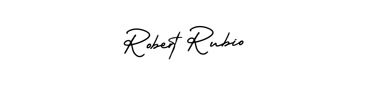 The best way (AmerikaSignatureDemo-Regular) to make a short signature is to pick only two or three words in your name. The name Robert Rubio include a total of six letters. For converting this name. Robert Rubio signature style 3 images and pictures png