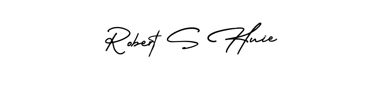 You should practise on your own different ways (AmerikaSignatureDemo-Regular) to write your name (Robert S Huie) in signature. don't let someone else do it for you. Robert S Huie signature style 3 images and pictures png