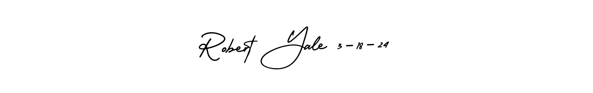 Robert Yale 3-18-24 stylish signature style. Best Handwritten Sign (AmerikaSignatureDemo-Regular) for my name. Handwritten Signature Collection Ideas for my name Robert Yale 3-18-24. Robert Yale 3-18-24 signature style 3 images and pictures png