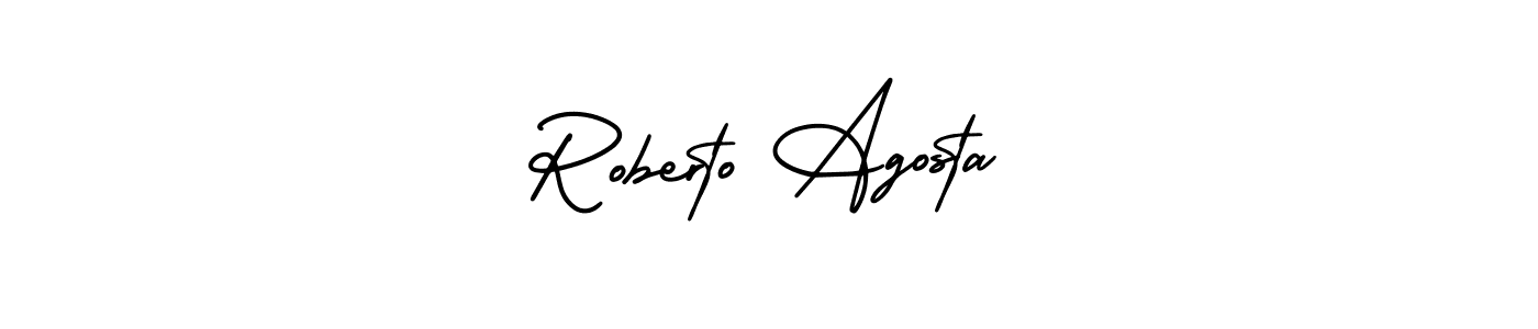 Design your own signature with our free online signature maker. With this signature software, you can create a handwritten (AmerikaSignatureDemo-Regular) signature for name Roberto Agosta. Roberto Agosta signature style 3 images and pictures png