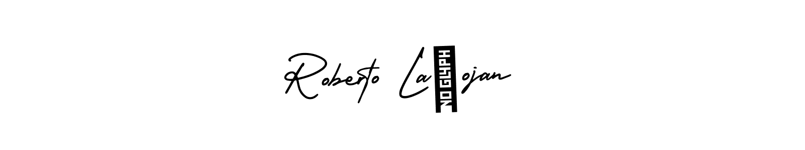 Create a beautiful signature design for name Roberto Lañojan. With this signature (AmerikaSignatureDemo-Regular) fonts, you can make a handwritten signature for free. Roberto Lañojan signature style 3 images and pictures png