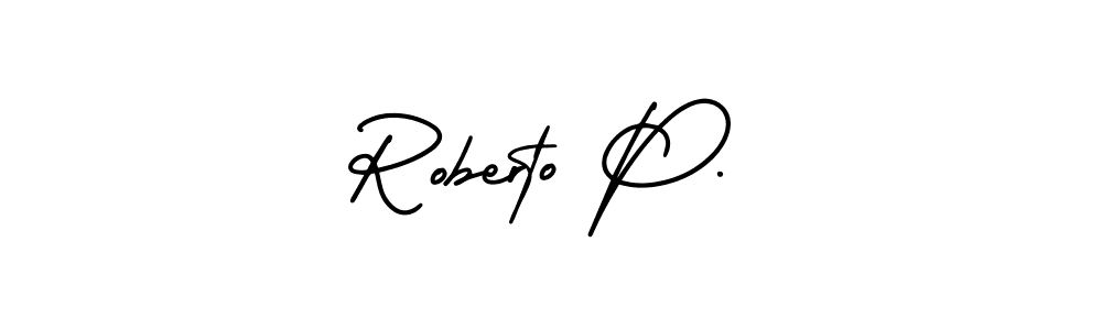 Make a beautiful signature design for name Roberto P.. With this signature (AmerikaSignatureDemo-Regular) style, you can create a handwritten signature for free. Roberto P. signature style 3 images and pictures png