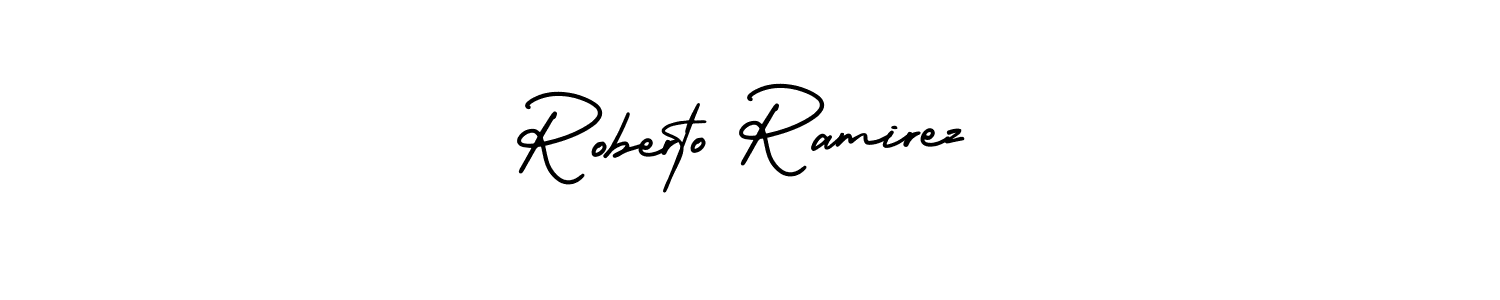 Roberto Ramirez stylish signature style. Best Handwritten Sign (AmerikaSignatureDemo-Regular) for my name. Handwritten Signature Collection Ideas for my name Roberto Ramirez. Roberto Ramirez signature style 3 images and pictures png