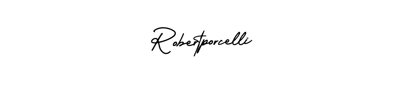 The best way (AmerikaSignatureDemo-Regular) to make a short signature is to pick only two or three words in your name. The name Robertporcelli include a total of six letters. For converting this name. Robertporcelli signature style 3 images and pictures png