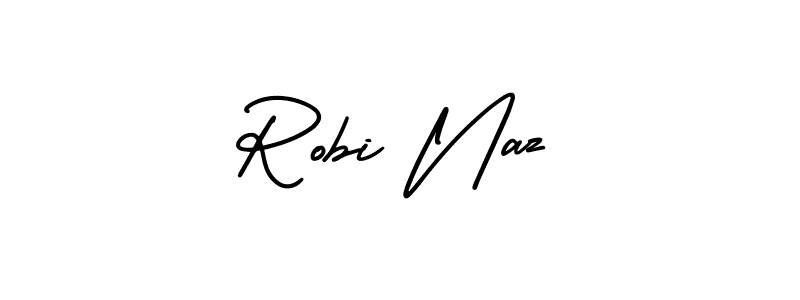 How to make Robi Naz name signature. Use AmerikaSignatureDemo-Regular style for creating short signs online. This is the latest handwritten sign. Robi Naz signature style 3 images and pictures png