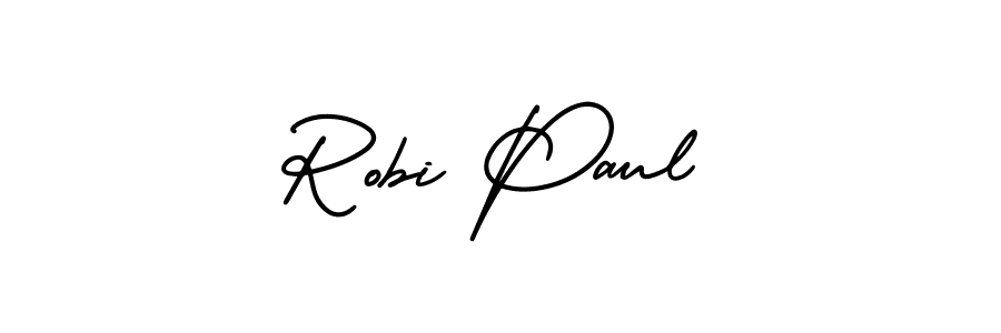 You should practise on your own different ways (AmerikaSignatureDemo-Regular) to write your name (Robi Paul) in signature. don't let someone else do it for you. Robi Paul signature style 3 images and pictures png