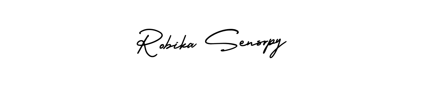 AmerikaSignatureDemo-Regular is a professional signature style that is perfect for those who want to add a touch of class to their signature. It is also a great choice for those who want to make their signature more unique. Get Robika Sensrpy name to fancy signature for free. Robika Sensrpy signature style 3 images and pictures png