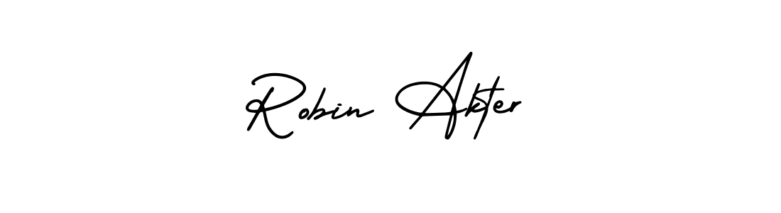 Robin Akter stylish signature style. Best Handwritten Sign (AmerikaSignatureDemo-Regular) for my name. Handwritten Signature Collection Ideas for my name Robin Akter. Robin Akter signature style 3 images and pictures png