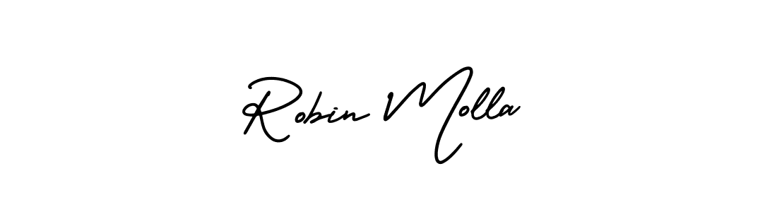 How to make Robin Molla name signature. Use AmerikaSignatureDemo-Regular style for creating short signs online. This is the latest handwritten sign. Robin Molla signature style 3 images and pictures png