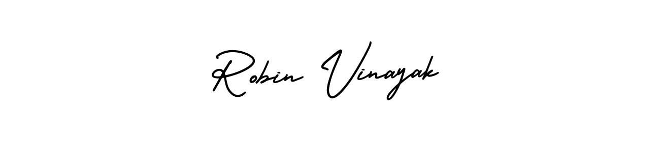 You should practise on your own different ways (AmerikaSignatureDemo-Regular) to write your name (Robin Vinayak) in signature. don't let someone else do it for you. Robin Vinayak signature style 3 images and pictures png