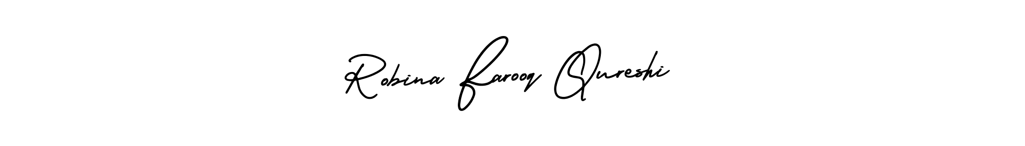 This is the best signature style for the Robina Farooq Qureshi name. Also you like these signature font (AmerikaSignatureDemo-Regular). Mix name signature. Robina Farooq Qureshi signature style 3 images and pictures png