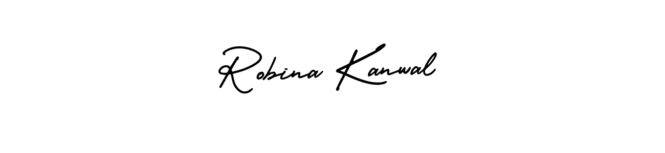How to make Robina Kanwal name signature. Use AmerikaSignatureDemo-Regular style for creating short signs online. This is the latest handwritten sign. Robina Kanwal signature style 3 images and pictures png