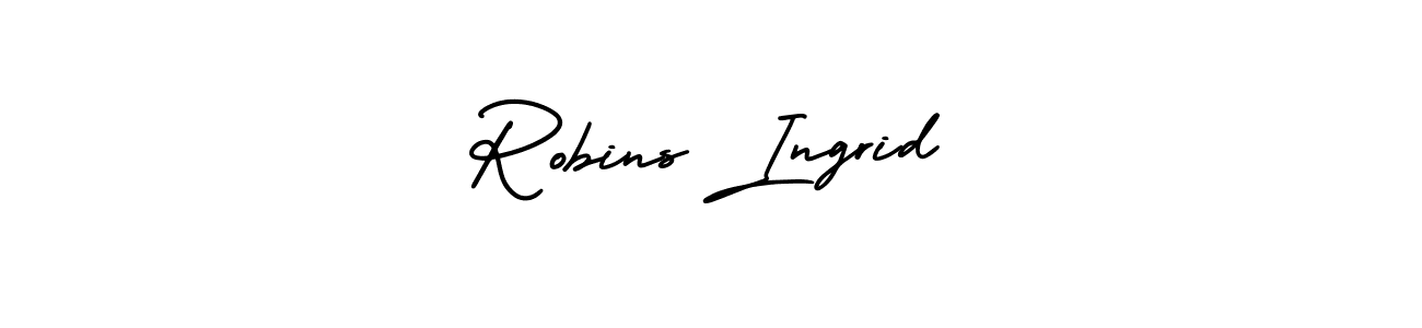 AmerikaSignatureDemo-Regular is a professional signature style that is perfect for those who want to add a touch of class to their signature. It is also a great choice for those who want to make their signature more unique. Get Robins Ingrid name to fancy signature for free. Robins Ingrid signature style 3 images and pictures png