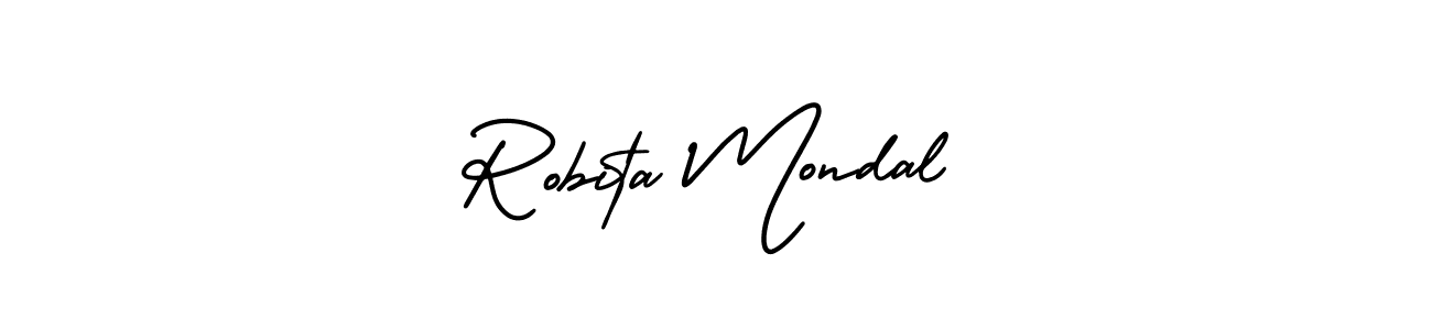 Design your own signature with our free online signature maker. With this signature software, you can create a handwritten (AmerikaSignatureDemo-Regular) signature for name Robita Mondal. Robita Mondal signature style 3 images and pictures png