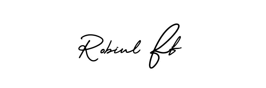 Robiul Ff stylish signature style. Best Handwritten Sign (AmerikaSignatureDemo-Regular) for my name. Handwritten Signature Collection Ideas for my name Robiul Ff. Robiul Ff signature style 3 images and pictures png