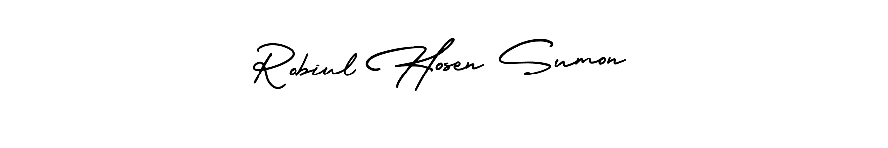 How to make Robiul Hosen Sumon signature? AmerikaSignatureDemo-Regular is a professional autograph style. Create handwritten signature for Robiul Hosen Sumon name. Robiul Hosen Sumon signature style 3 images and pictures png