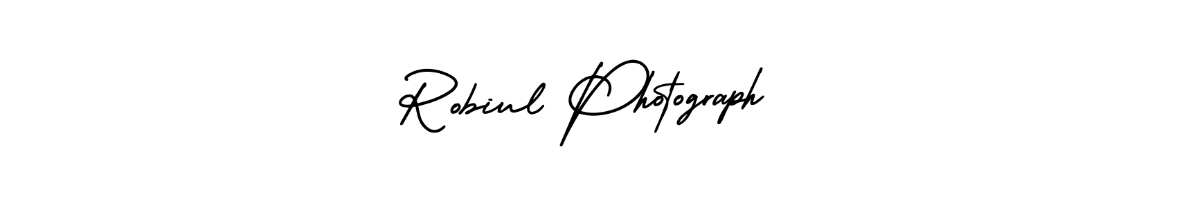 Use a signature maker to create a handwritten signature online. With this signature software, you can design (AmerikaSignatureDemo-Regular) your own signature for name Robiul Photograph. Robiul Photograph signature style 3 images and pictures png